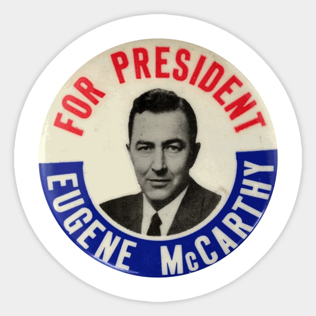 Eugene McCarthy for President 1964 Campaign Button Sticker by Naves